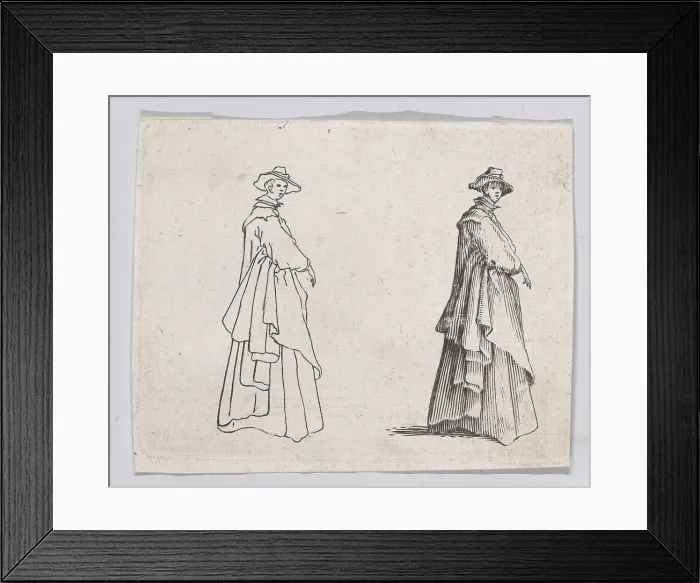 Framed Print : Reverse Copy of La Dame au Vêtement Ample (The Woman with the Ample Clothing), 17th century. Creator: Anon Framed Print : Reverse Copy of La Dame au Vêtement Ample (The Woman with the Ample Clothing), 17th century. Creator: Anon