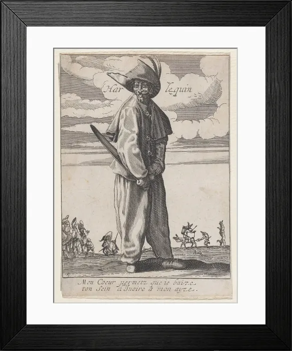 Framed Print : Le Zani ou Scapin, from Les Trois Pantalons pièces appélees Les Trois Acteurs, 17th century. Creator: Anon Framed Print : Le Zani ou Scapin, from Les Trois Pantalons pièces appélees Les Trois Acteurs, 17th century. Creator: Anon