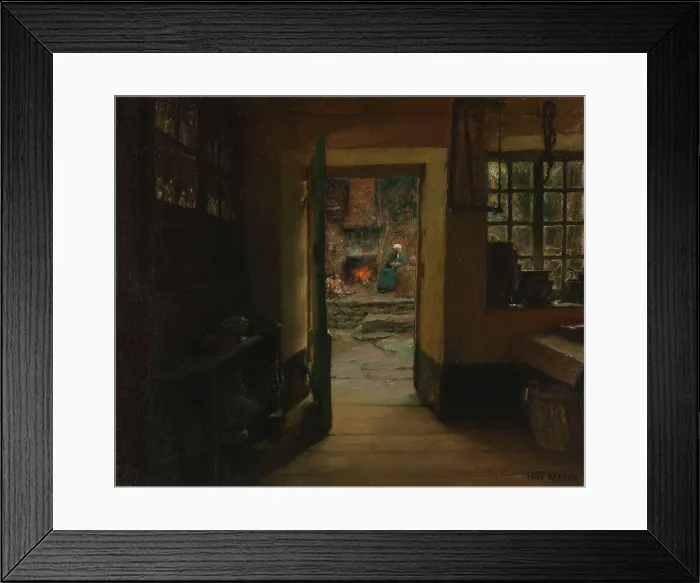Framed Print : Flemish interior, 1912. Creator: Emile Renard Framed Print : Flemish interior, 1912. Creator: Emile Renard