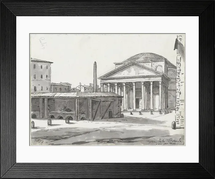 Framed Print : The Pantheon Seen from the Piazza, 1775 / 80. Creator: Jacques-Louis David Framed Print : The Pantheon Seen from the Piazza, 1775 / 80. Creator: Jacques-Louis David