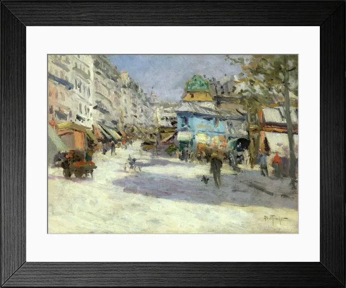 Framed Print : La rue Lepic, l'angle de la rue Puget et la place Blanche, c1890. Creator: Louis Abel-Truchet Framed Print : La rue Lepic, l'angle de la rue Puget et la place Blanche, c1890. Creator: Louis Abel-Truchet