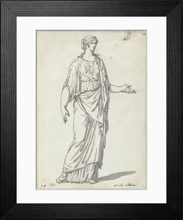 Framed Print : Classical Sculpture of a Woman with an Outstretched Arm, 1775 / 80. Creator: Jacques-Louis David Framed Print : Classical Sculpture of a Woman with an Outstretched Arm, 1775 / 80. Creator: Jacques-Louis David