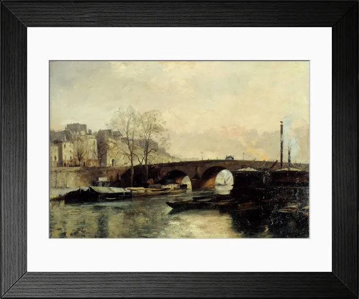 Framed Print : Pont Marie seen from Quai des Celestins, 1886. Creator: Paul Schaan Framed Print : Pont Marie seen from Quai des Celestins, 1886. Creator: Paul Schaan