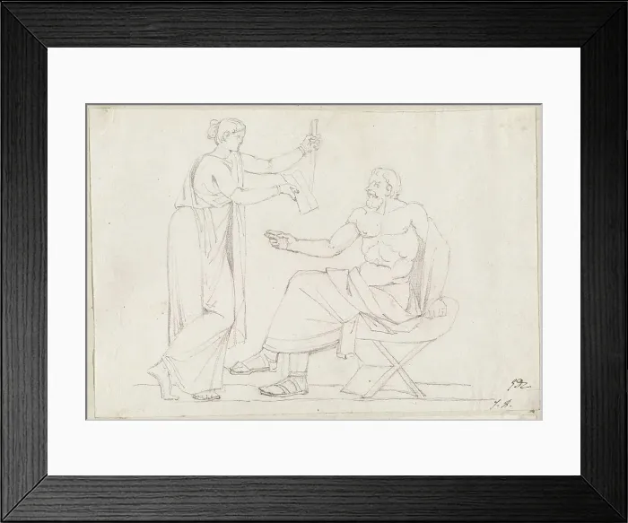 Framed Print : Socrates and Diotima, 1775 / 80. Creator: Jacques-Louis David Framed Print : Socrates and Diotima, 1775 / 80. Creator: Jacques-Louis David
