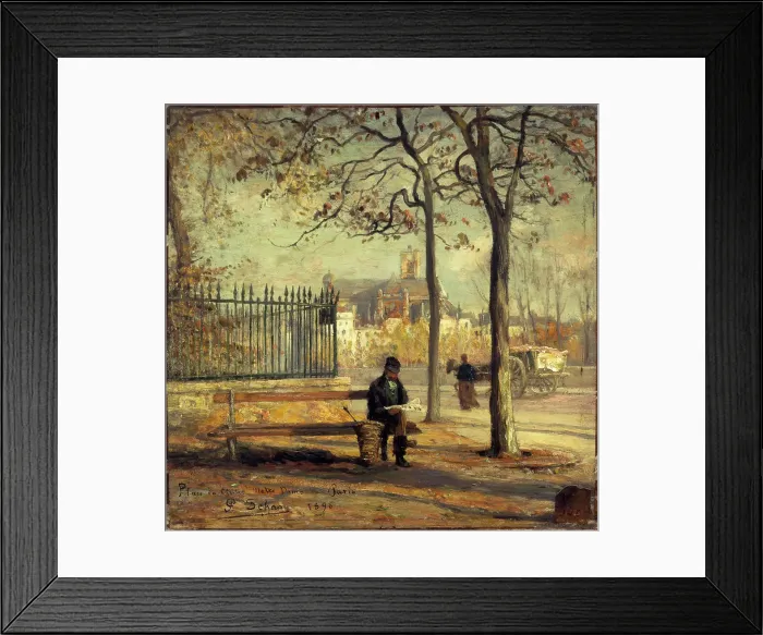 Framed Print : Quay of the Hotel-de-Ville seen from Ile de la Cite, 1896. Creator: Paul Schaan Framed Print : Quay of the Hotel-de-Ville seen from Ile de la Cite, 1896. Creator: Paul Schaan
