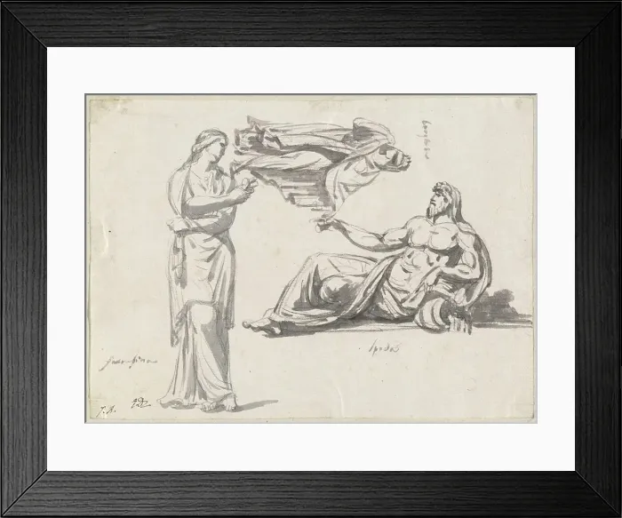Framed Print : A River God and Two Classical Sculptures, 1775 / 80. Creator: Jacques-Louis David Framed Print : A River God and Two Classical Sculptures, 1775 / 80. Creator: Jacques-Louis David