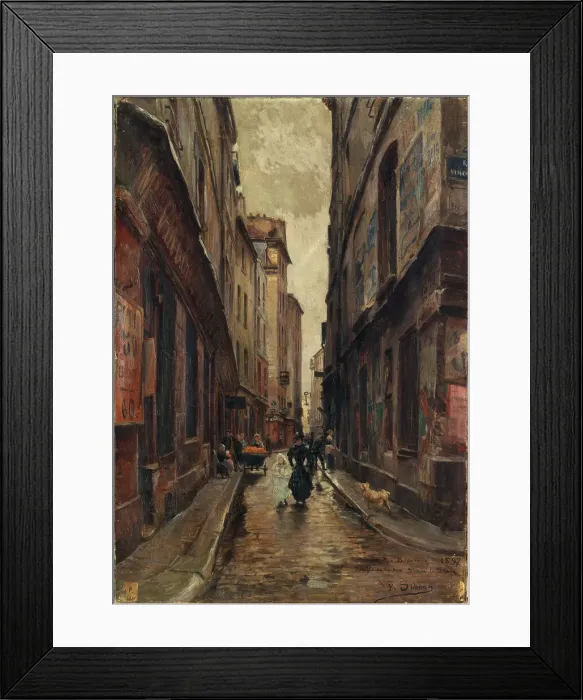 Framed Print : Rue Beaubourg at the corner of rue Simon-le-Franc, 1897. Creator: Paul Schaan Framed Print : Rue Beaubourg at the corner of rue Simon-le-Franc, 1897. Creator: Paul Schaan