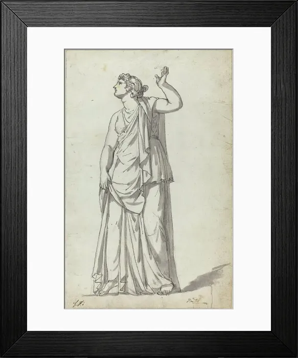 Framed Print : Roman Statue of a Muse (Anchyrrhoe). Creator: Jacques-Louis David Framed Print : Roman Statue of a Muse (Anchyrrhoe). Creator: Jacques-Louis David
