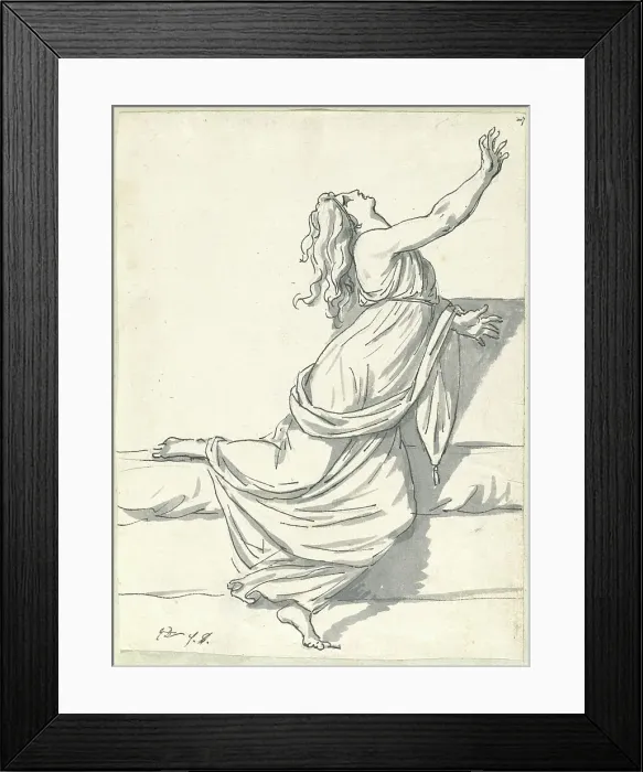 Framed Print : A Distraught Woman with Her Head Thrown Back, 1775 / 80. Creator: Jacques-Louis David Framed Print : A Distraught Woman with Her Head Thrown Back, 1775 / 80. Creator: Jacques-Louis David