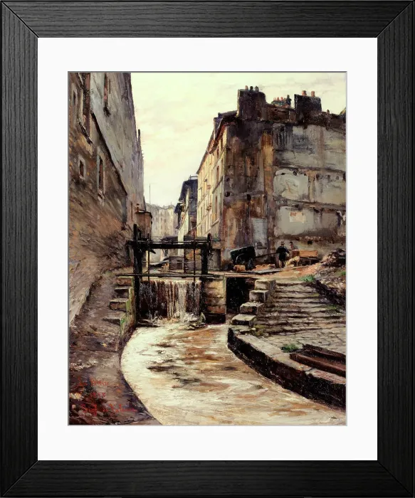 Framed Print : The Bievre running through rue de Valence, 1897. Creator: Paul Schaan Framed Print : The Bievre running through rue de Valence, 1897. Creator: Paul Schaan
