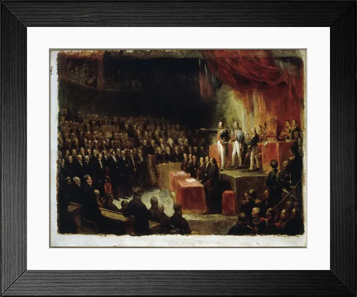 Framed Print : Louis-Philippe taking the oath before the chambers, August 9, 1830. Creator: Ary Scheffer Framed Print : Louis-Philippe taking the oath before the chambers, August 9, 1830. Creator: Ary Scheffer