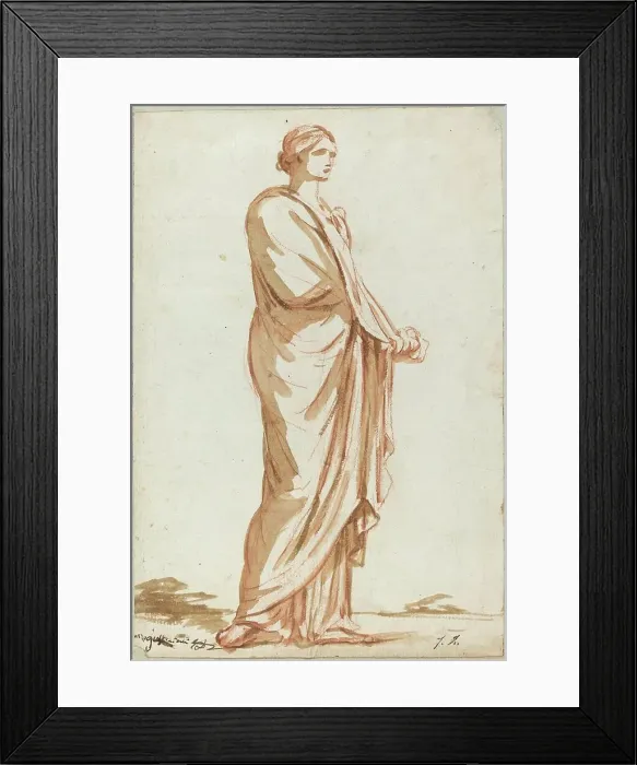 Framed Print : Roman Statue of a Standing Woman. Creator: Jacques-Louis David Framed Print : Roman Statue of a Standing Woman. Creator: Jacques-Louis David