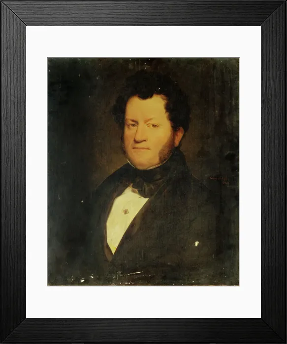 Framed Print : Portrait of a man, 1836. Creator: Henry Scheffer Framed Print : Portrait of a man, 1836. Creator: Henry Scheffer