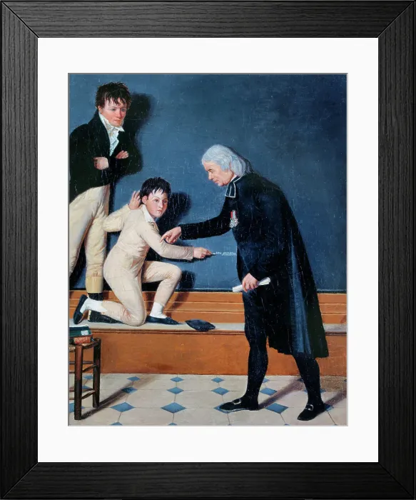 Framed Print : L'abbé Sicard (1742-1822) instruisant les sourds-muets, after 1812. Creator: Unknown Framed Print : L'abbé Sicard (1742-1822) instruisant les sourds-muets, after 1812. Creator: Unknown