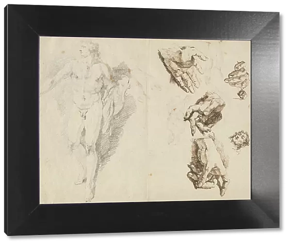 Apollo and Studies of the Artist's Own Hand [recto], 1730 / 1732. Creator: Francesco Fontebasso