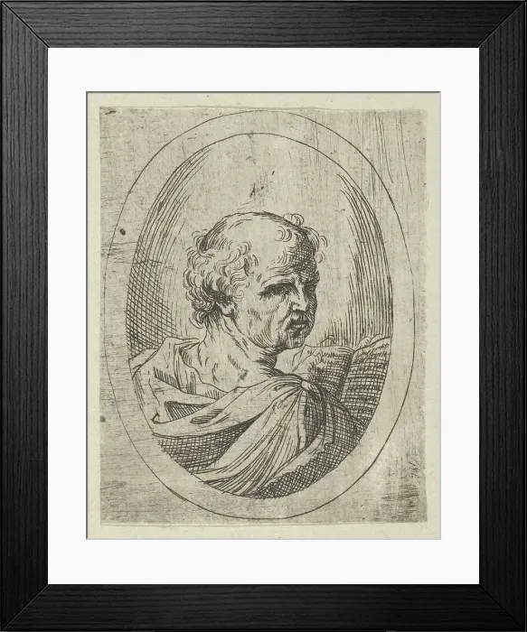 Framed Print : An apostle seen from behind and turning to the right, holding an open book, 1600-1640. Creator: Anon Framed Print : An apostle seen from behind and turning to the right, holding an open book, 1600-1640. Creator: Anon