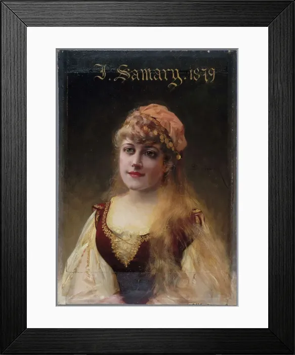 Framed Print : Portrait of Jeanne Samary (1857-1890), member of the Comédie-Française. c1878 — 1888. Creator: Francois Schommer Framed Print : Portrait of Jeanne Samary (1857-1890), member of the Comédie-Française. c1878 — 1888. Creator: Francois Schommer