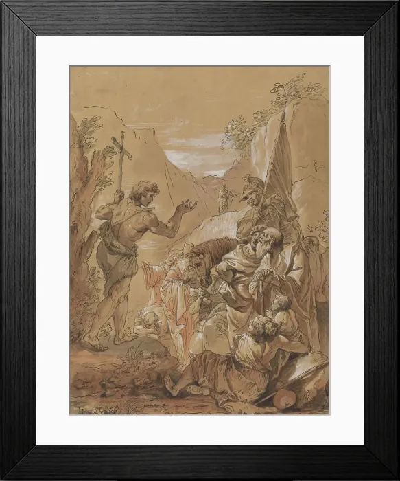 Framed Print : Preaching of John the Baptist in the Wilderness, 18th century. Creator: Francesco Fontebasso Framed Print : Preaching of John the Baptist in the Wilderness, 18th century. Creator: Francesco Fontebasso