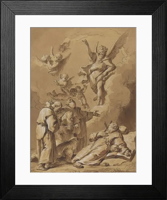 Framed Print : Death of a Holy Friar, 18th century. Creator: Francesco Fontebasso Framed Print : Death of a Holy Friar, 18th century. Creator: Francesco Fontebasso