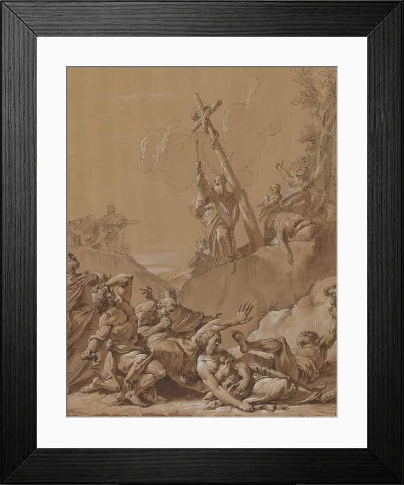 Framed Print : Moses and the Brazen Serpent, 18th century. Creator: Francesco Fontebasso Framed Print : Moses and the Brazen Serpent, 18th century. Creator: Francesco Fontebasso