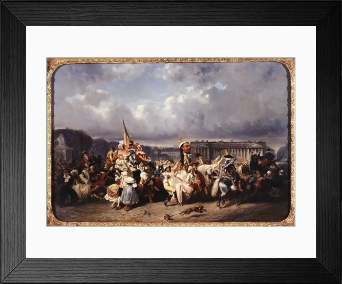 Framed Print : Carnival in Place de la Concorde, current 8th arrondissement. between 1840 and 1845. Creator: Ernest Seigneurgens Framed Print : Carnival in Place de la Concorde, current 8th arrondissement. between 1840 and 1845. Creator: Ernest Seigneurgens