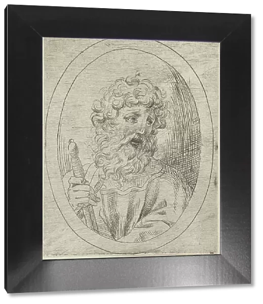 Saint Paul holding a sword, in an oval frame, from Christ, the Virgin, and Thirteen A... 1600-1640. Creator: Anon