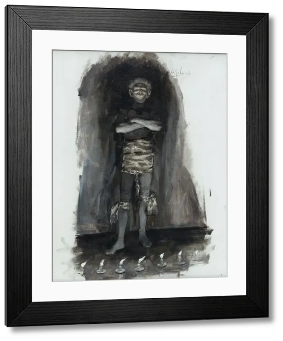 Framed Print : Gwynplaine. The man who laughs, c1886. Creator: Georges Antoine Rochegrosse Framed Print : Gwynplaine. The man who laughs, c1886. Creator: Georges Antoine Rochegrosse