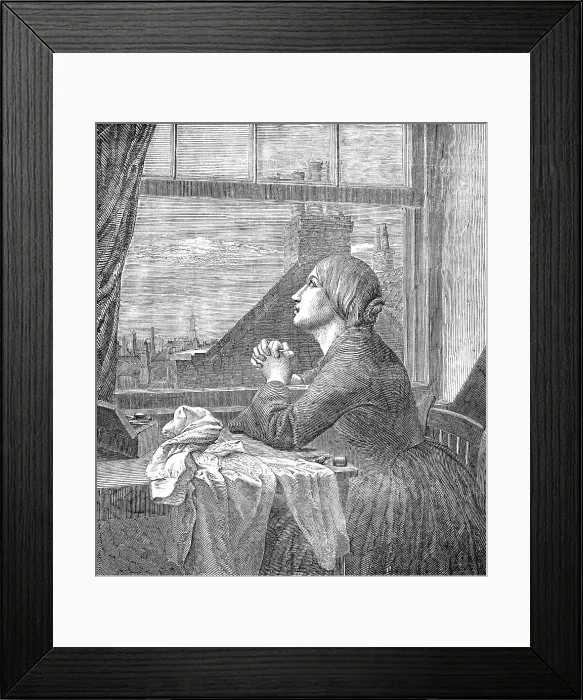 Framed Print : The Song of the Shirt - painted by A.E. Blunden - from the Exhibition of the Society of... 1854. Creator: Unknown. The Song of the Shirt - painted by A.E. Blunden - from the Exhibition of the Society of... 1854. Creator: Unknown Framed Print : The Song of the Shirt - painted by A.E. Blunden - from the Exhibition of the Society of... 1854. Creator: Unknown. The Song of the Shirt - painted by A.E. Blunden - from the Exhibition of the Society of... 1854. Creator: Unknown