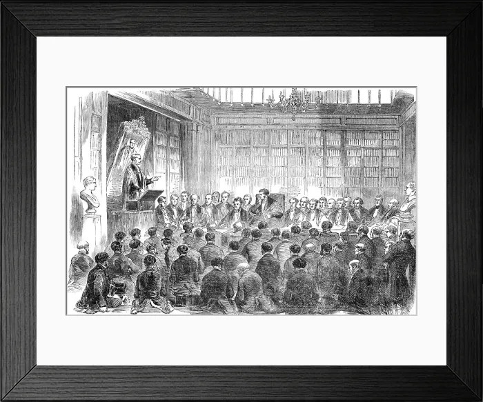 Framed Print : Dr. Alderson delivering the Harveian Oration, in the Theatre of the Royal College of Physicians, 185 Creator: Unknown Framed Print : Dr. Alderson delivering the Harveian Oration, in the Theatre of the Royal College of Physicians, 185 Creator: Unknown