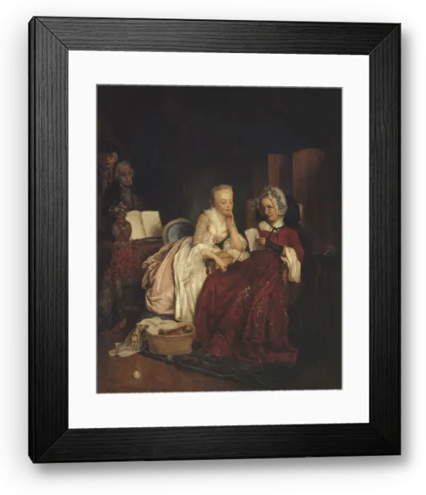 Framed Print : The marriage proposal, 1839. Creator: Jean Alphonse Roehn Framed Print : The marriage proposal, 1839. Creator: Jean Alphonse Roehn