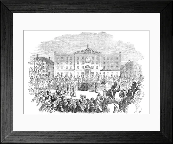 Framed Print : The Scots Greys leaving Nottingham for the War in the East, 1854. Creator: Unknown Framed Print : The Scots Greys leaving Nottingham for the War in the East, 1854. Creator: Unknown