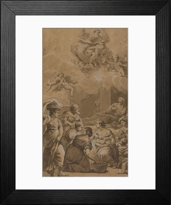 Framed Print : Birth of the Virgin, 18th century. Creator: Francesco Fontebasso Framed Print : Birth of the Virgin, 18th century. Creator: Francesco Fontebasso