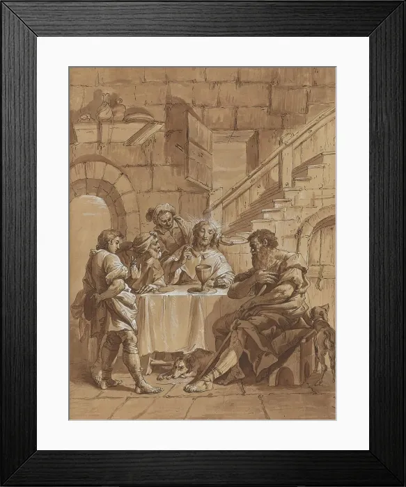 Framed Print : Supper at Emmaus, 18th century. Creator: Francesco Fontebasso Framed Print : Supper at Emmaus, 18th century. Creator: Francesco Fontebasso