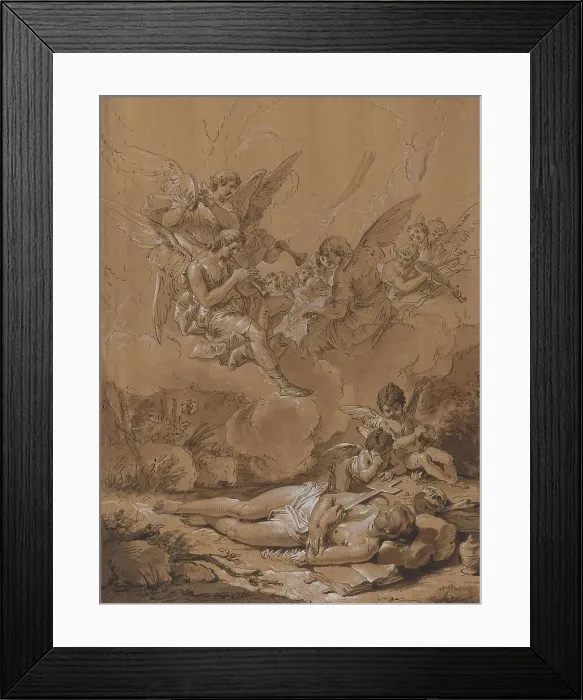 Framed Print : Death of the Magdalene, 18th century. Creator: Francesco Fontebasso Framed Print : Death of the Magdalene, 18th century. Creator: Francesco Fontebasso