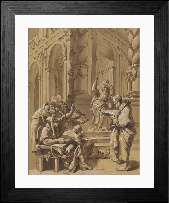 Framed Print : Christ among the Doctors, 18th century. Creator: Francesco Fontebasso Framed Print : Christ among the Doctors, 18th century. Creator: Francesco Fontebasso