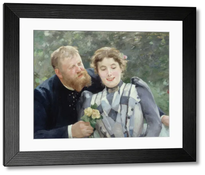 Framed Print : Portrait of Thaulow and his wife, 1890. Creator: Alfred Philippe Roll Framed Print : Portrait of Thaulow and his wife, 1890. Creator: Alfred Philippe Roll