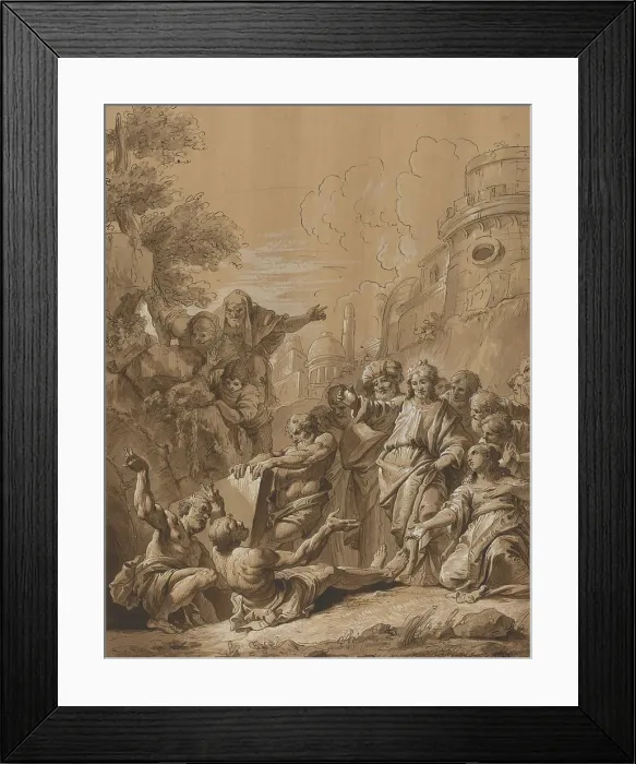 Framed Print : The Raising of Lazarus, 18th century. Creator: Francesco Fontebasso Framed Print : The Raising of Lazarus, 18th century. Creator: Francesco Fontebasso