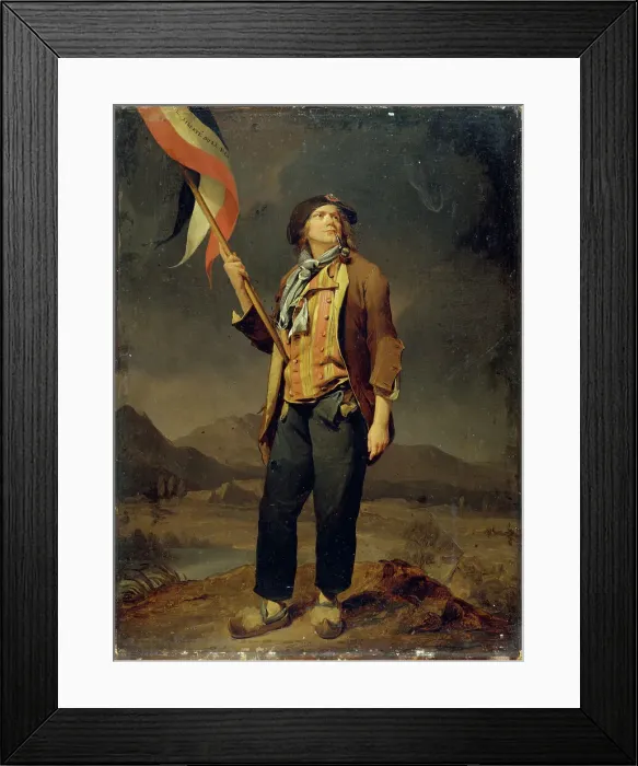 Framed Print : Portrait du chanteur Simon Chenard (1758-1832), en costume de sans-culotte, porte...14 octobre 1792. Creator: Louis Leopold Boilly Framed Print : Portrait du chanteur Simon Chenard (1758-1832), en costume de sans-culotte, porte...14 octobre 1792. Creator: Louis Leopold Boilly