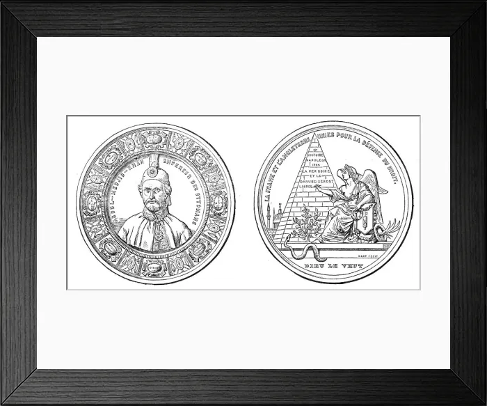 Framed Print : Medal in Commemoration of the Union of France and England, 1854. Creator: Unknown Framed Print : Medal in Commemoration of the Union of France and England, 1854. Creator: Unknown