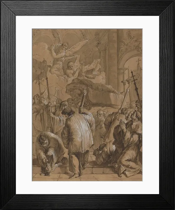 Framed Print : Funeral Procession of a Saint with Angels, 18th century. Creator: Francesco Fontebasso Framed Print : Funeral Procession of a Saint with Angels, 18th century. Creator: Francesco Fontebasso