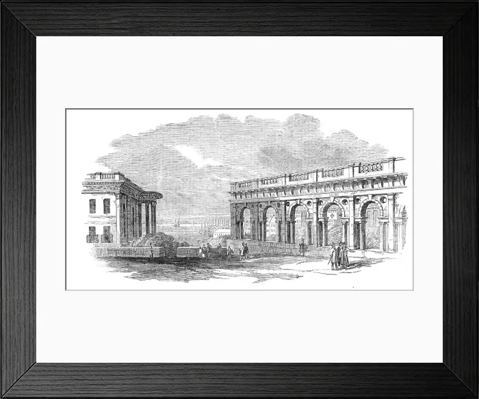 Framed Print : Odessa - Colonnade of the New Exchange, 1854. Creator: Unknown Framed Print : Odessa - Colonnade of the New Exchange, 1854. Creator: Unknown