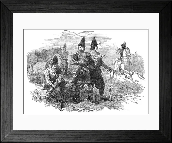 Framed Print : Persian Soldiers in the Pay of Russia - from an original sketch, 1854. Creator: Unknown Framed Print : Persian Soldiers in the Pay of Russia - from an original sketch, 1854. Creator: Unknown