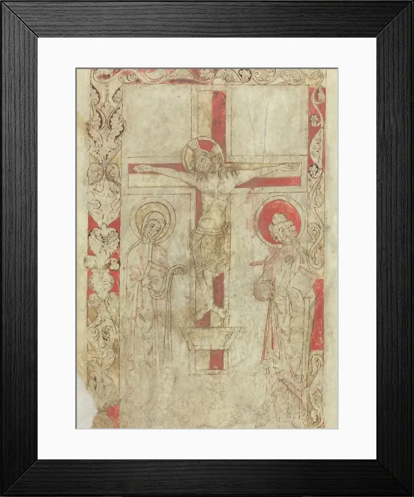 Framed Print : The Crucifixion [verso], early 12th century. Creator: Unknown
