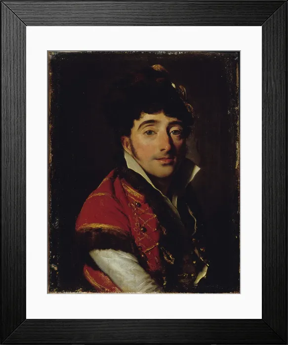 Framed Print : Portrait d'un acteur, en veste rouge bordée de fourrure, c1800. Creator: Louis Leopold Boilly Framed Print : Portrait d'un acteur, en veste rouge bordée de fourrure, c1800. Creator: Louis Leopold Boilly