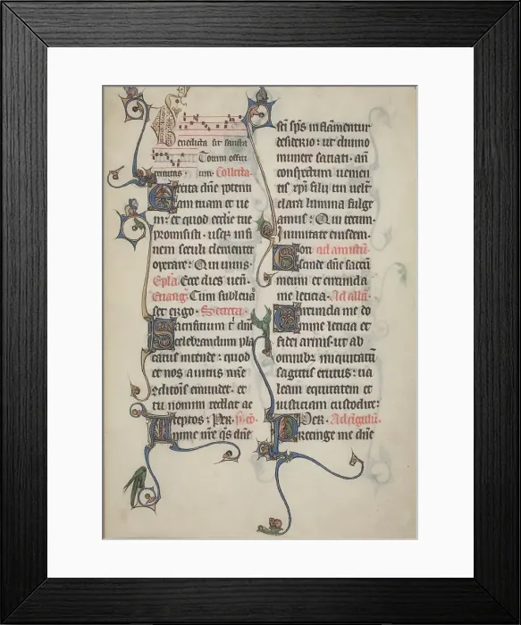 Framed Print : Manuscript Leaf from the Beauvais Missal, 1285. Creator: Unknown Framed Print : Manuscript Leaf from the Beauvais Missal, 1285. Creator: Unknown