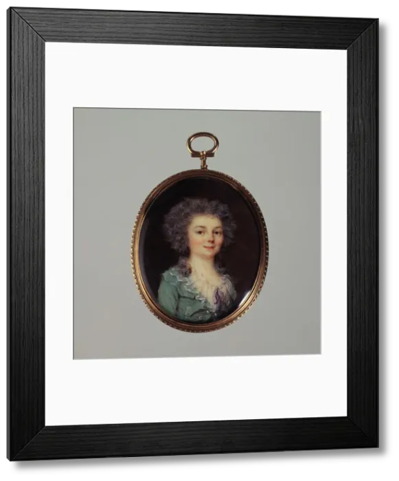 Framed Print : Half-length portrait of a young woman, c1788. Creators: Francois Antoine Romany, Peter Adolf Hall Framed Print : Half-length portrait of a young woman, c1788. Creators: Francois Antoine Romany, Peter Adolf Hall