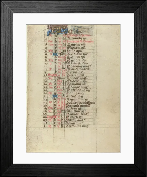 Framed Print : Page from a Book of Hours, c. 1400?. Creator: Unknown