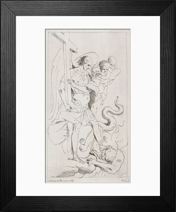 Framed Print : Saint Michael the Archangel crushing the demon underfoot, 1700-1800. Creator: Anon Framed Print : Saint Michael the Archangel crushing the demon underfoot, 1700-1800. Creator: Anon