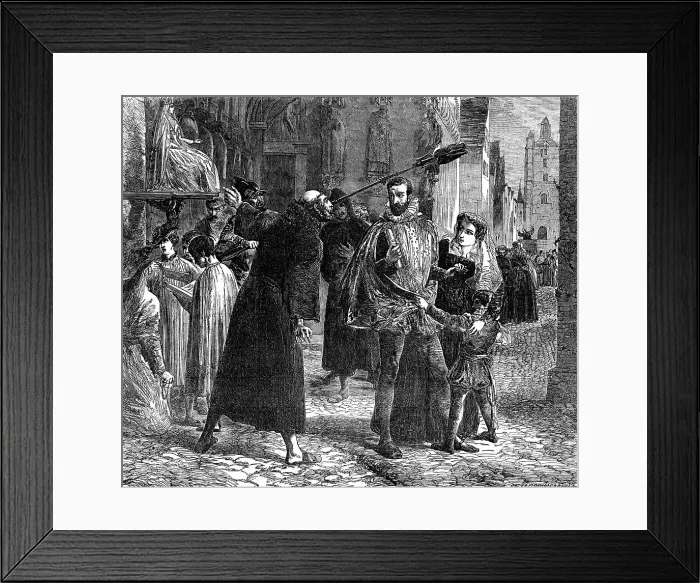 Framed Print : Time of the Persecution of the Christian Reformers in Paris, in 1559'... 1854. Creator: Harvey Orrin Smith. Time of the Persecution of the Christian Reformers in Paris, in 1559'... 1854. Creator: Harvey Orrin Smith