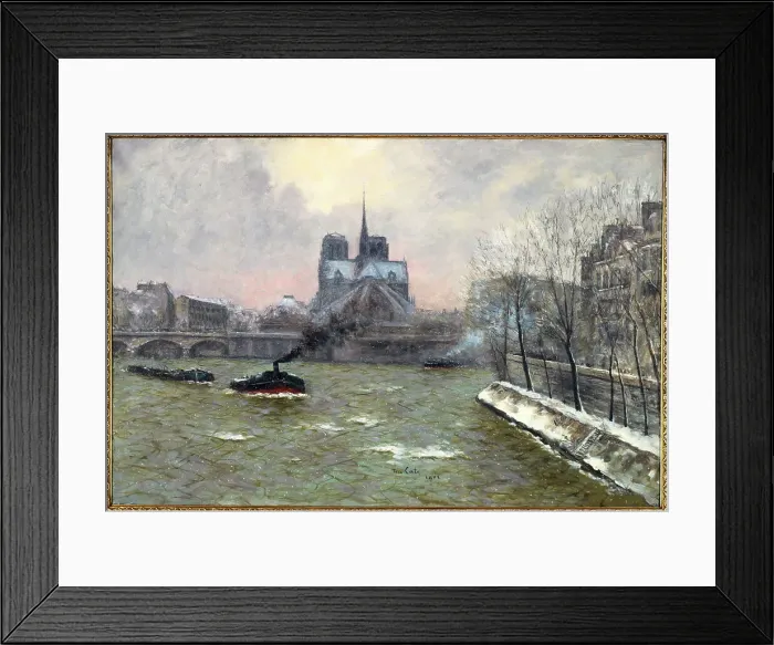 Framed Print : Apse of Notre-Dame, seen from the Pont de la Tournelle, snow effect, 1902. Creator: Siebe Johannes ten Cate Framed Print : Apse of Notre-Dame, seen from the Pont de la Tournelle, snow effect, 1902. Creator: Siebe Johannes ten Cate